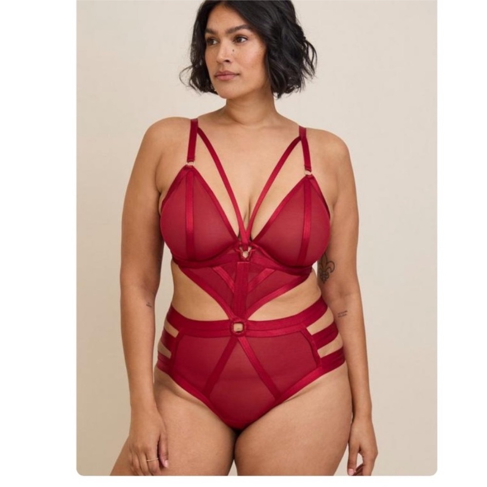 Torrid Overt Strappy Mesh Bodysuit Size 2X